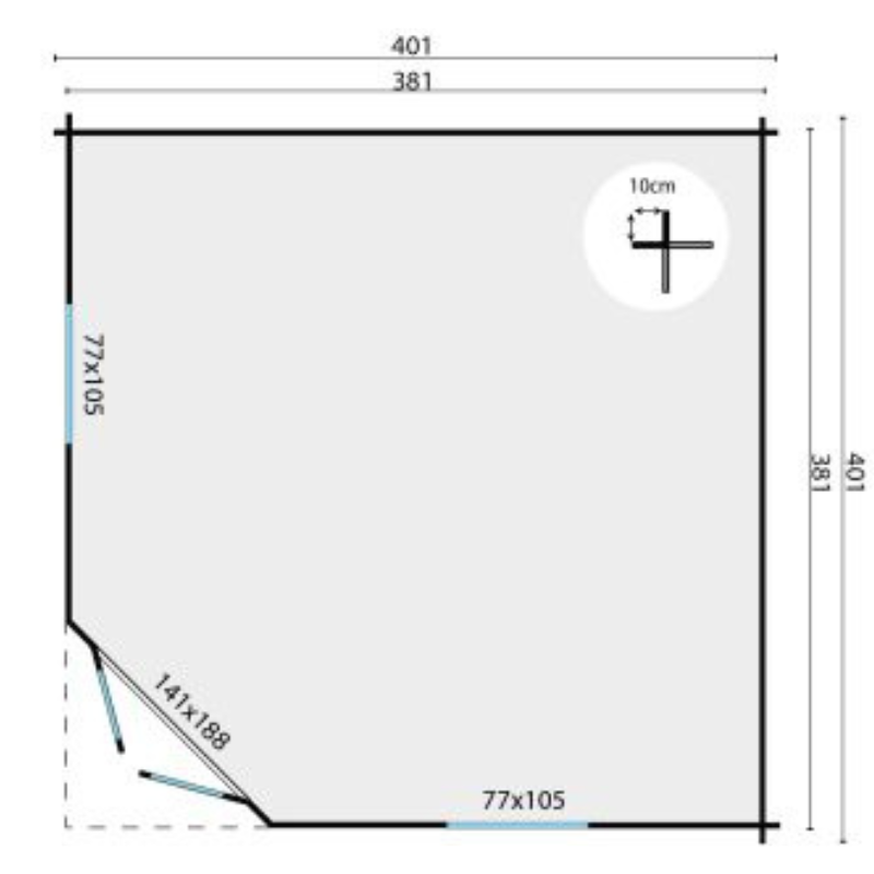 Blokhut hoekmodel Lotte 6 Blokhut hoekmodel Lotte - Afbeelding 6