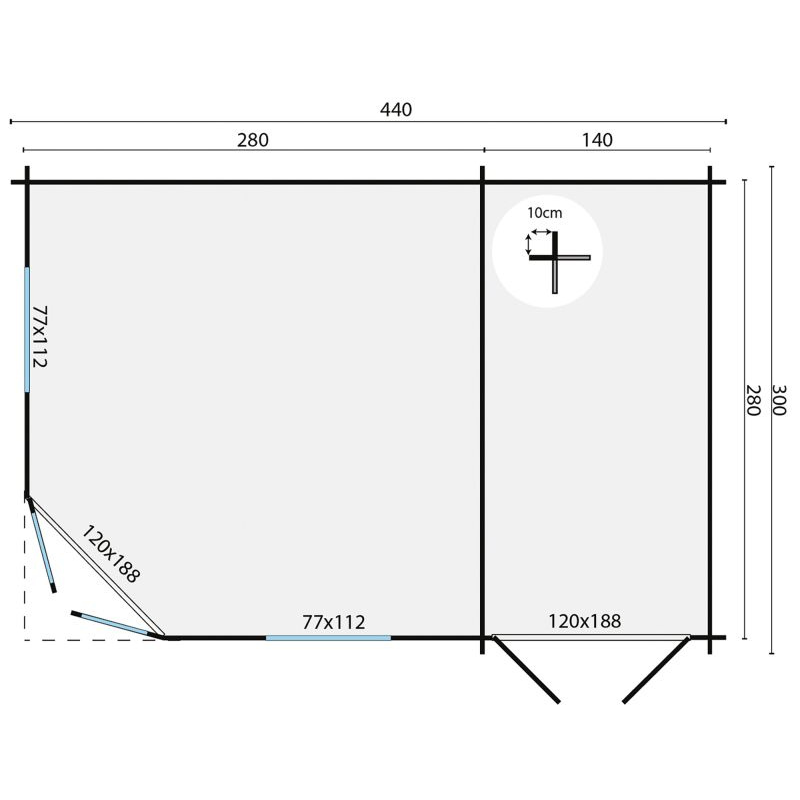 Blokhut hoekmodel Agnes 6 Blokhut hoekmodel Agnes - Afbeelding 6