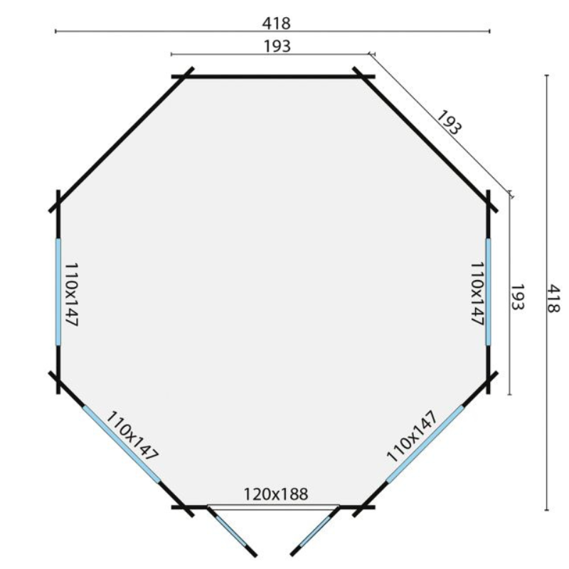 Blokhut achtkant model Lynn 6 Blokhut achtkant model Lynn - Afbeelding 6