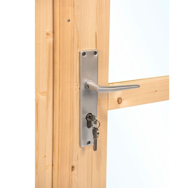 Vuren hout Enkele glas deur 8-ruits Deluxe rechts scharnierend 2 Vuren hout Enkele glas deur 8-ruits Deluxe rechts scharnierend - Afbeelding 2