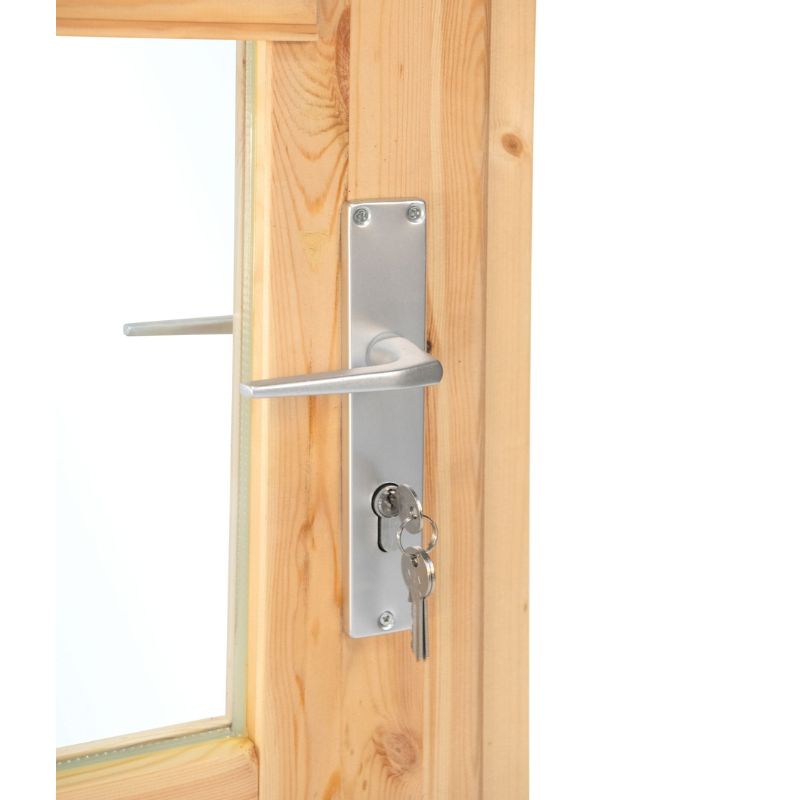 XXL vuren hout enkele glas deur 6-ruits Deluxe Rechts scharnierend 3 XXL vuren hout enkele glas deur 6-ruits Deluxe Rechts scharnierend - Afbeelding 3