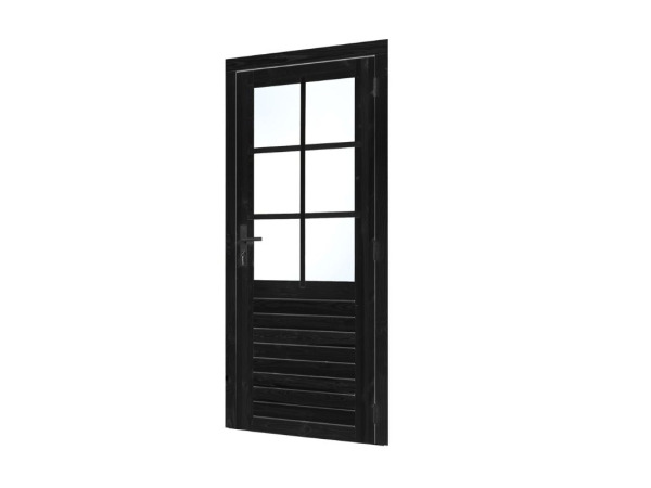 Zwarte-enkele-glasdeur-6-ruits-Rechts-scharnierend