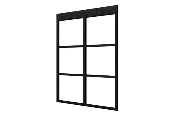 Zwarte-steellook-vaste-glaswand-2-delig