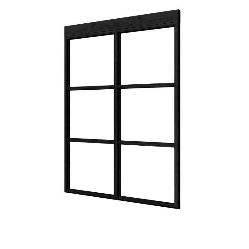 Zwarte steellook vaste glaswand 2-delig 165,2cm x 224cm 1 Zwarte-steellook-vaste-glaswand-2-delig