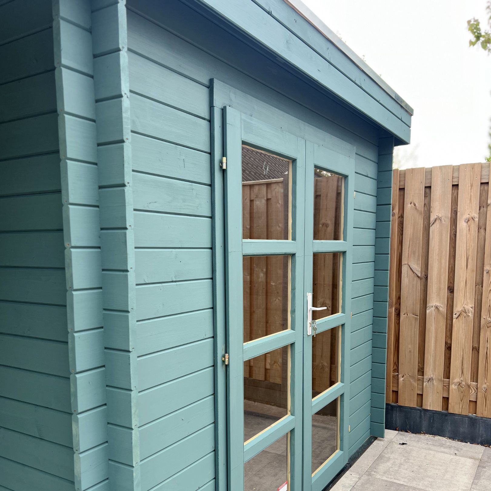 EXTRA IN PRIJS VERLAAGD showmodel blokhut Brenda 3 dubbele deur tuinhuis Brenda