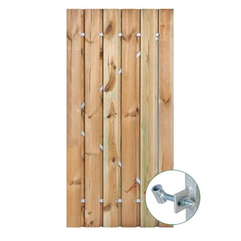 Tuinpoort geïmpregneerd met stalen frame 80cm 1 Tuinpoort geïmpregneerd met stalen frame 80cm