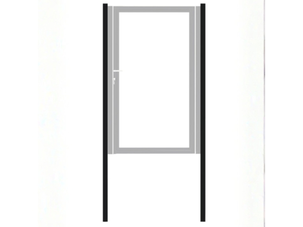 PuraFence Deluxe stalen poortpalen 8x8x260cm zwart