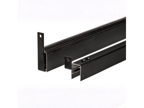PuraFence boven- en onderprofiel aluminium 179,2cm zwart