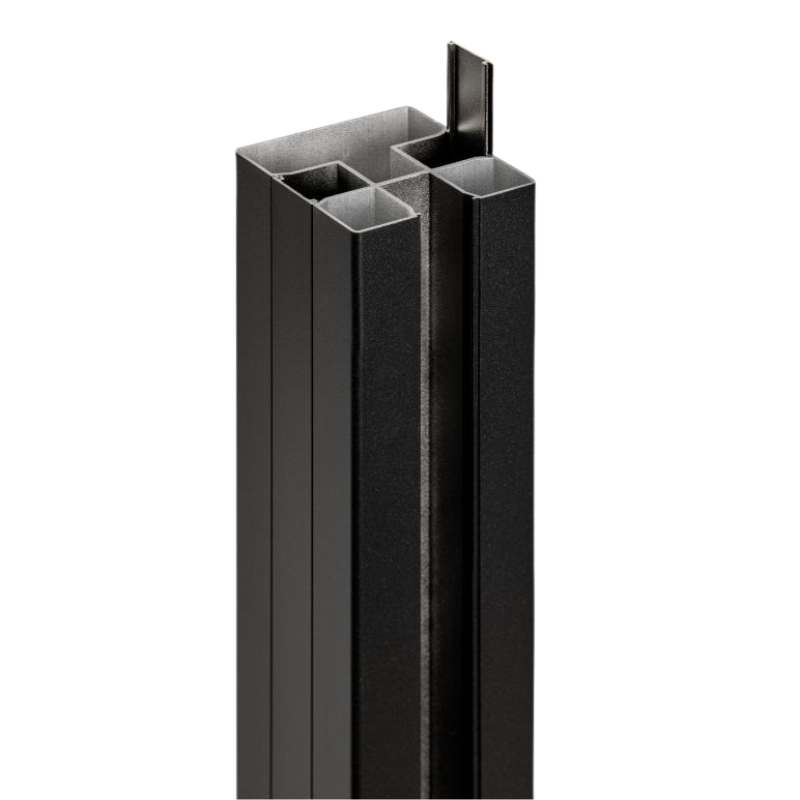 PuraFence aluminium schuttingpaal 7,5x7,5x250cm zwart 1 PuraFence aluminium schuttingpaal 7,5x7,5x250cm zwart