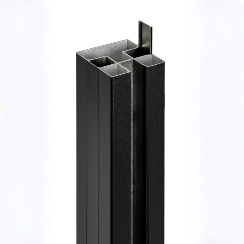 PuraFence aluminium paal 7,5x7,5x192cm zwart 1 PuraFence aluminium paal 7,5x7,5x192cm zwart